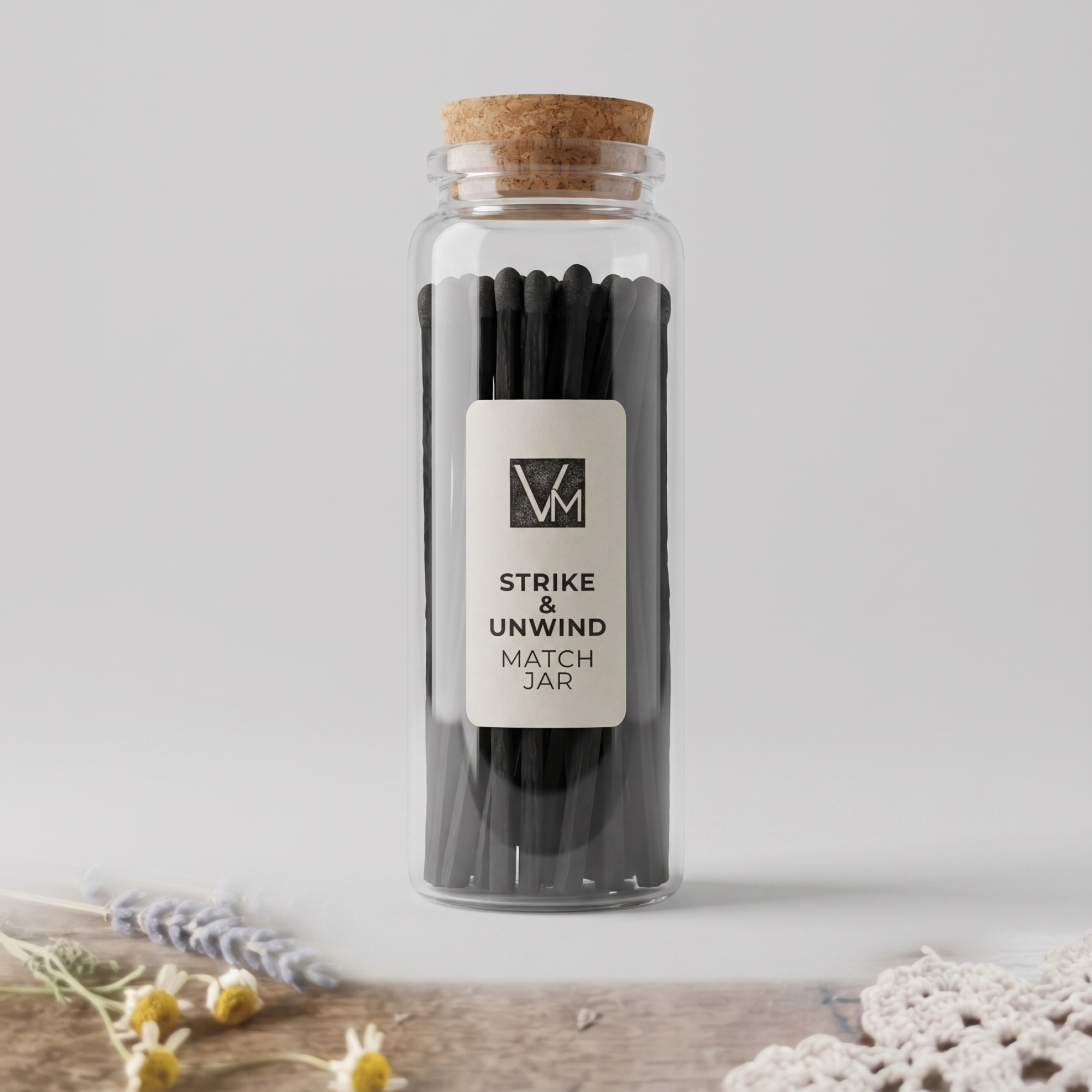 Minimalist Glass Matchstick Vial