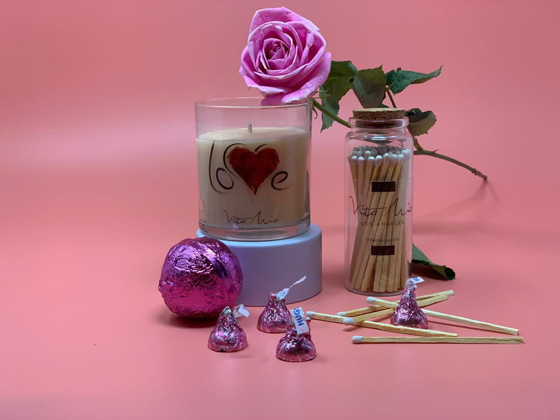 Valentines Day Gift Set: Candle & Matches
