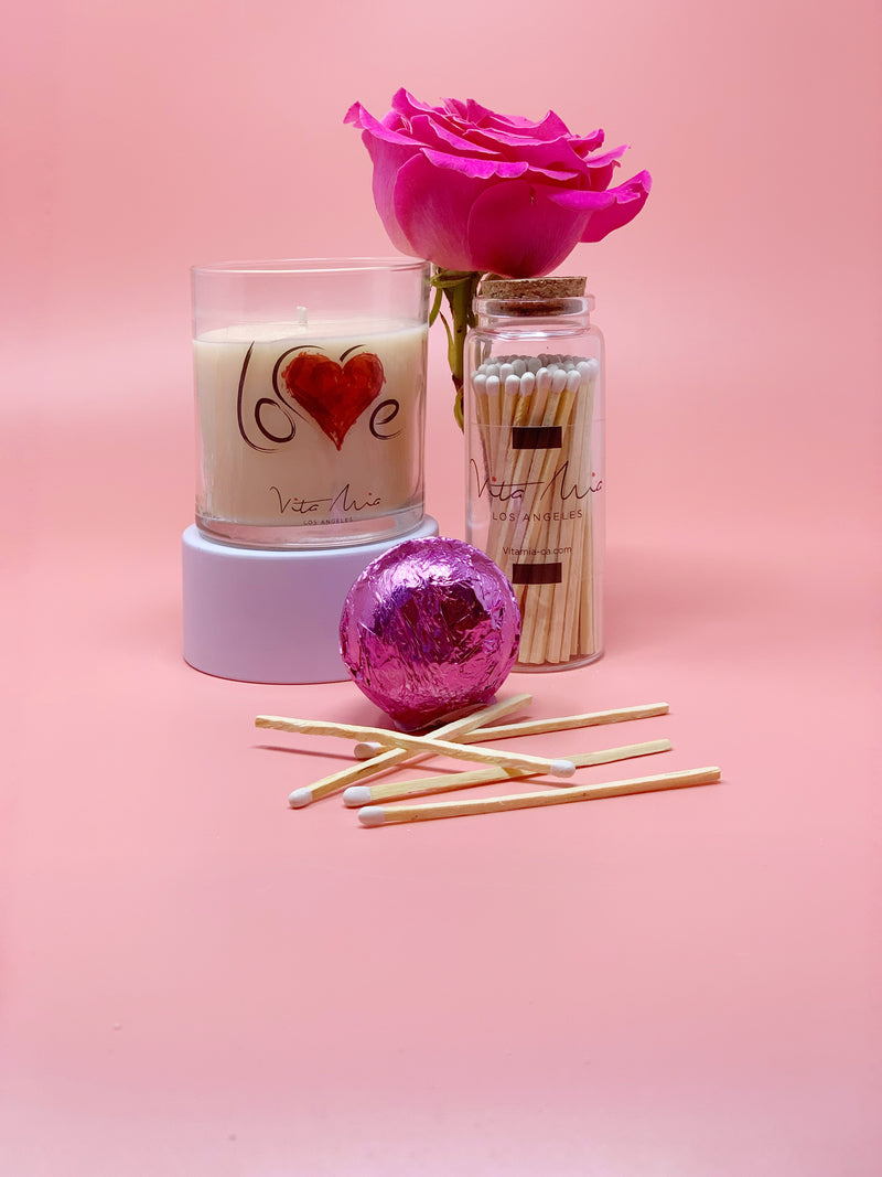 Valentines Day Gift Set: Candle & Matches